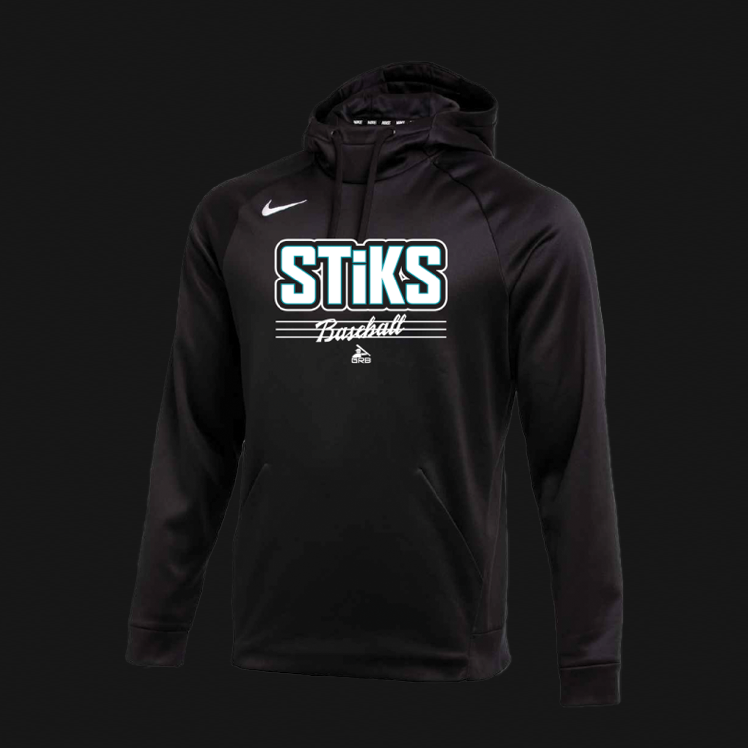 Nike Black Therma Hoodie- STiKS Logo 62