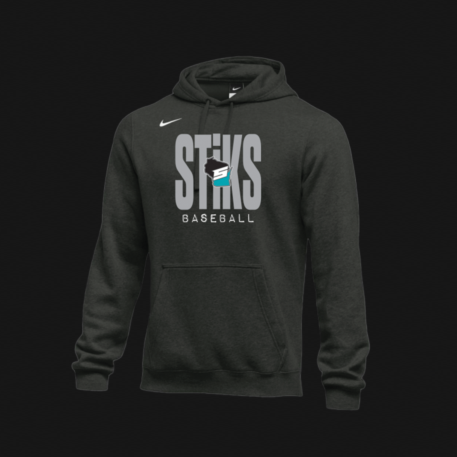 Nike Women's Black Cotton Hoodie- STiKS Logo 280