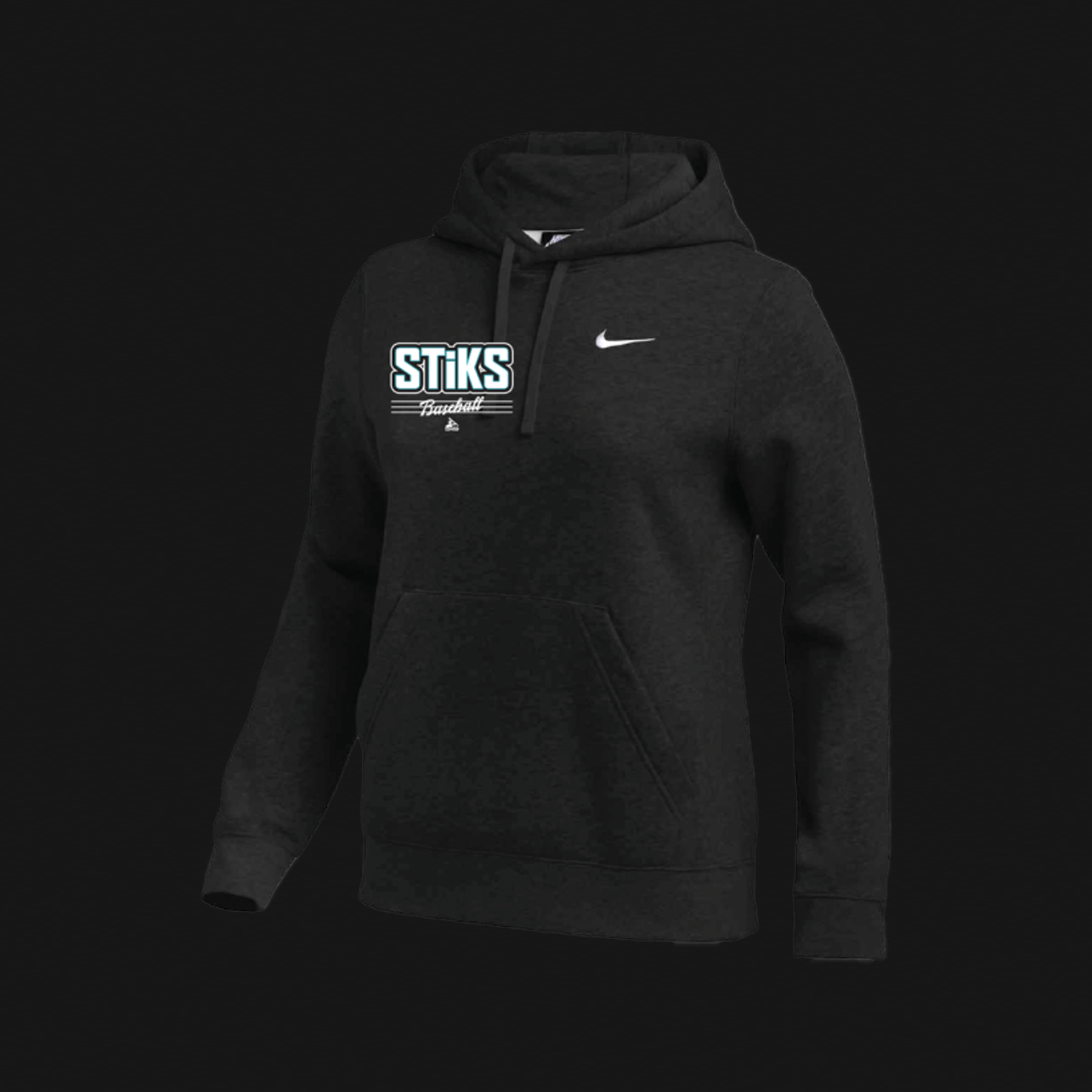 Nike Women's Black Cotton Hoodie- STiKS Logo 62