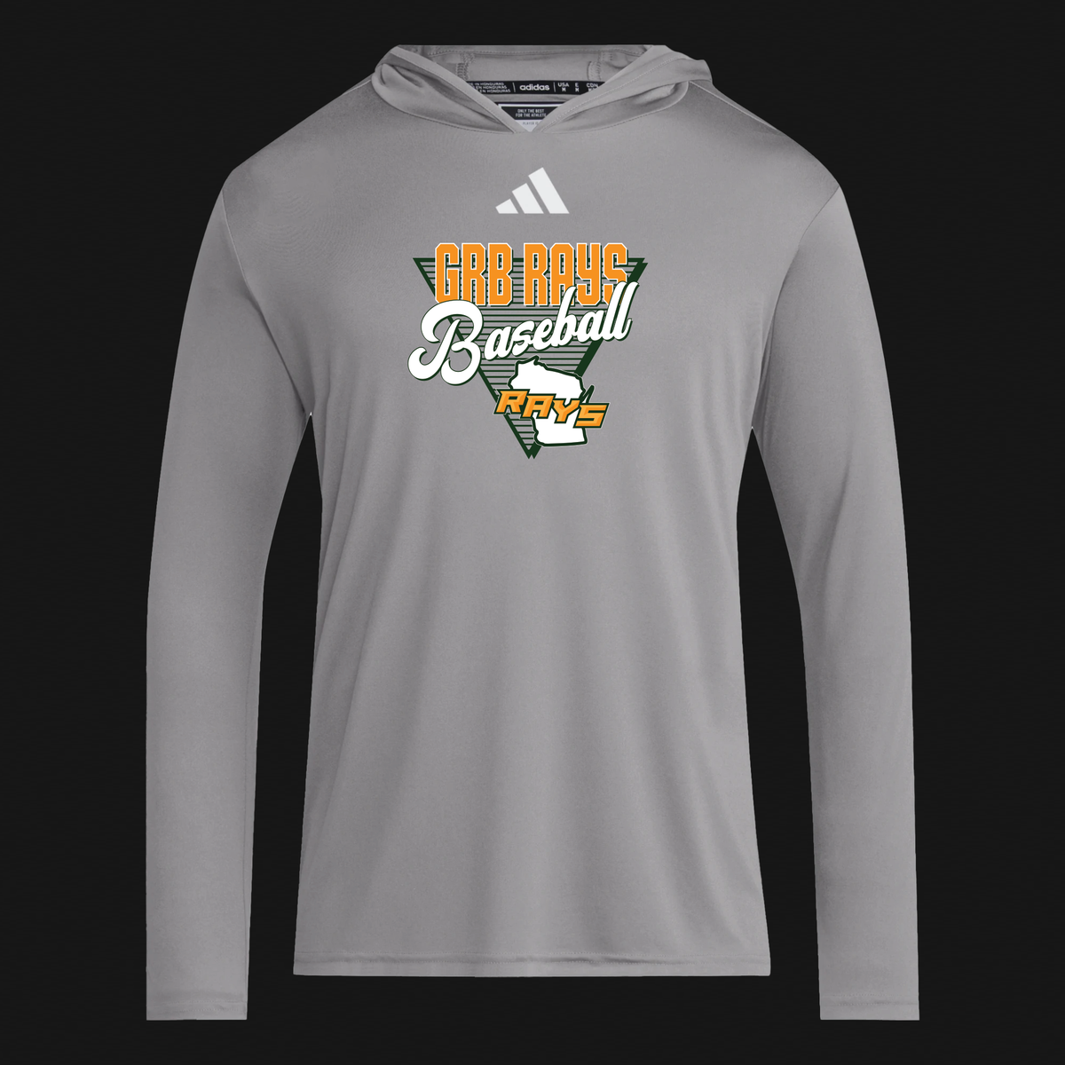 Adidas Grey Lightweight Hoodie - Rays WI Logo 67