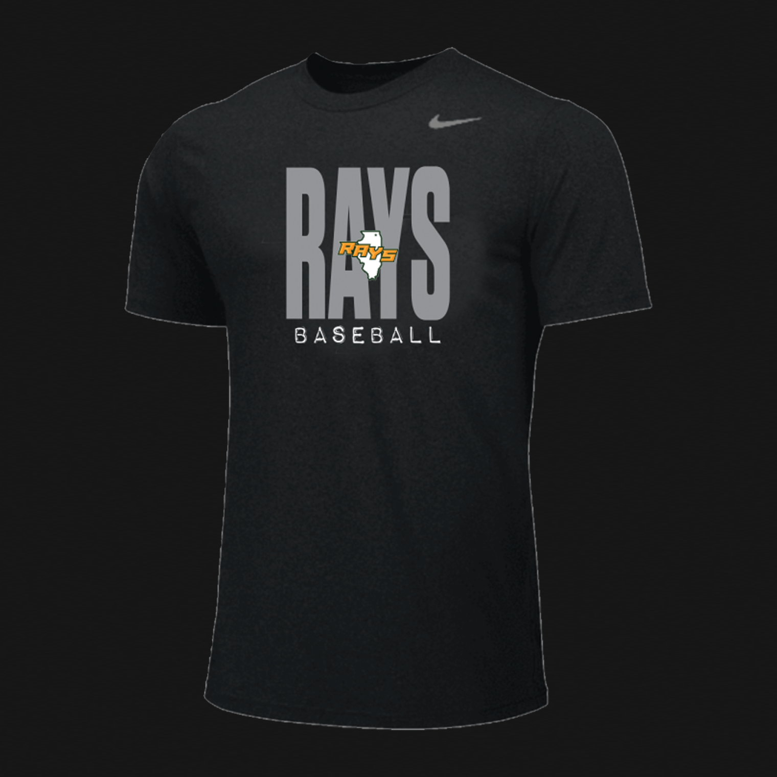Nike Black T-Shirt- Rays IL Logo 280
