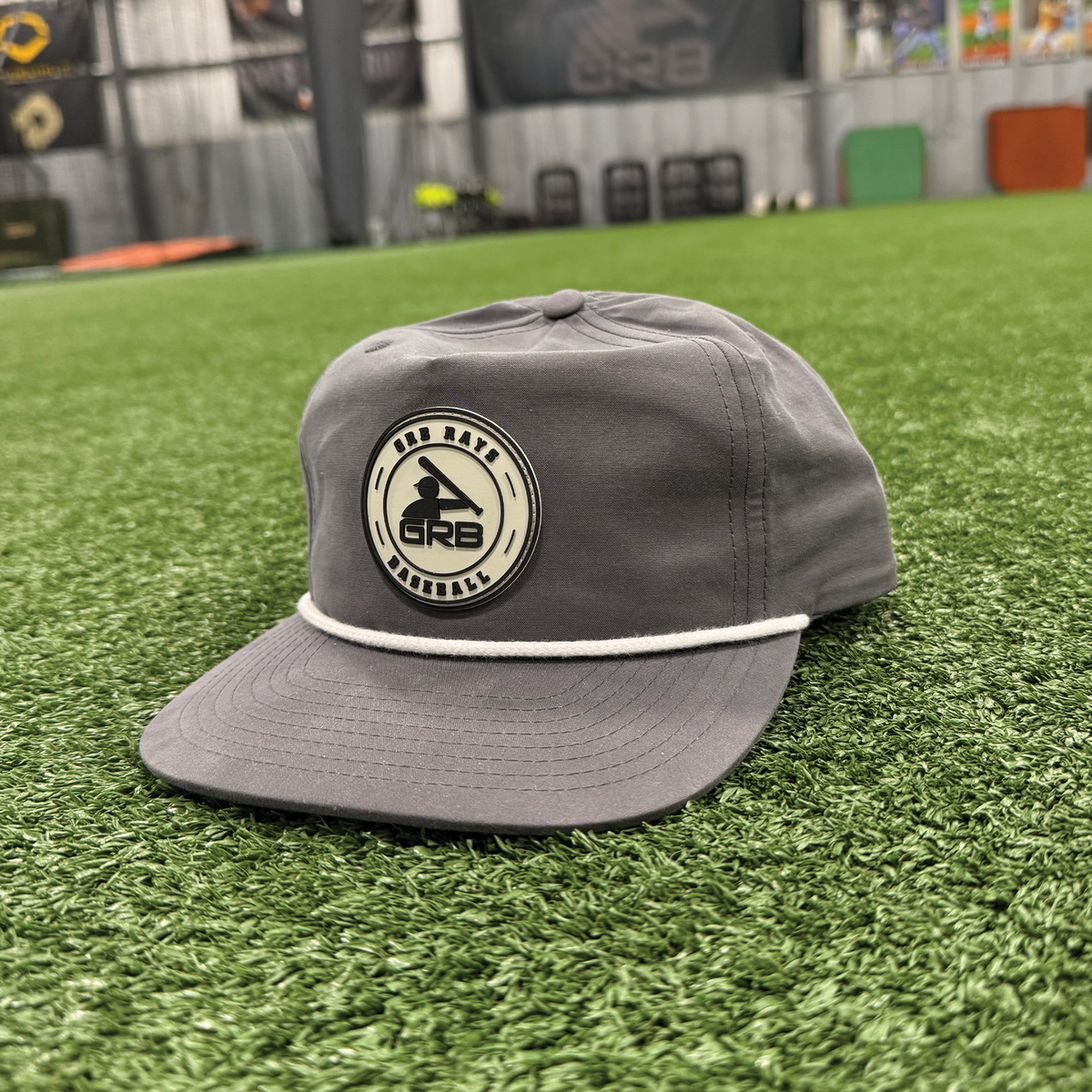 Grey Snapback Hat - GRB Rays Rubber Patch