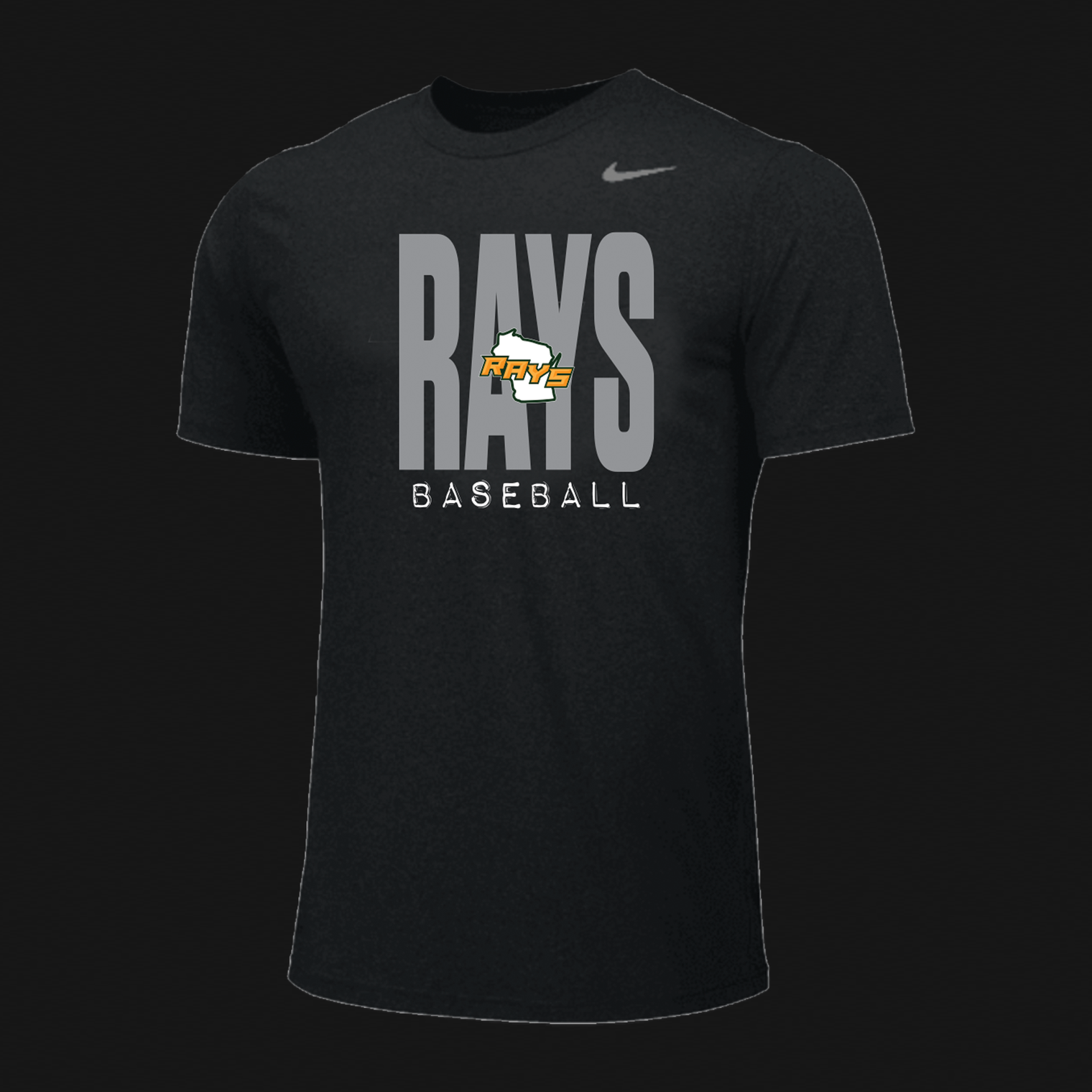 Nike Black T-Shirt- Rays WI Logo 280