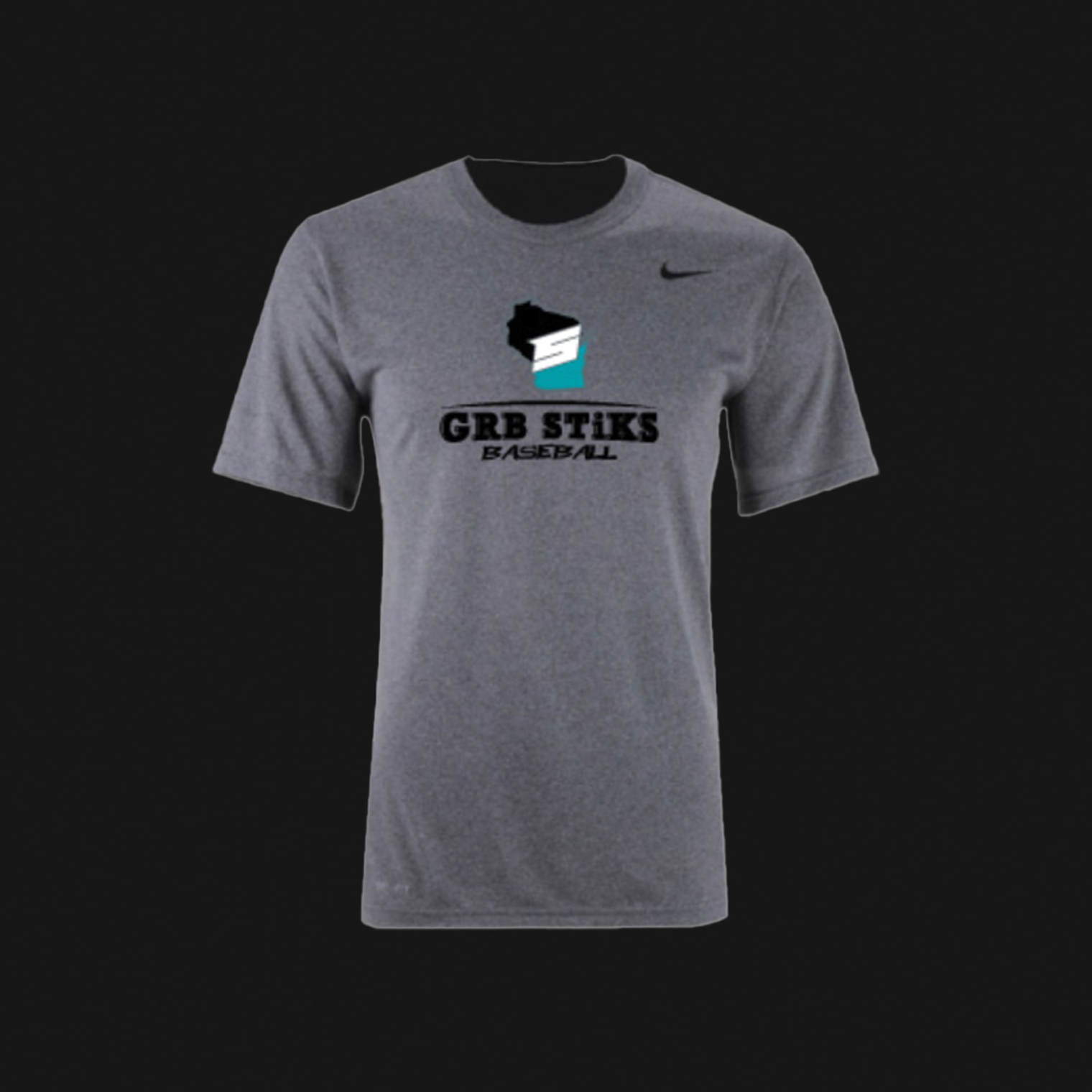 Nike Carbon Heather T-Shirt- STiKS Logo 202