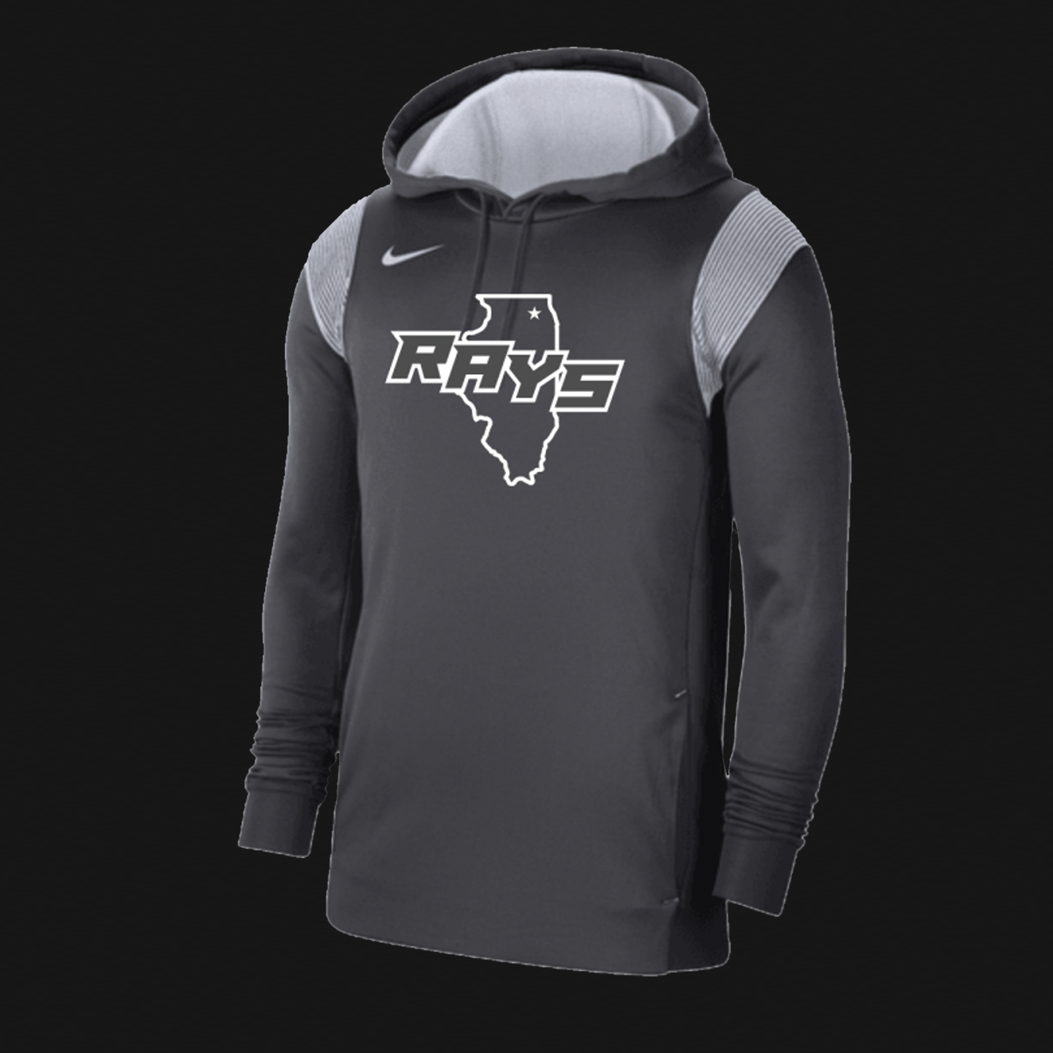 Nike Anthracite Therma-Fit Fleece Pullover- IL State Logo