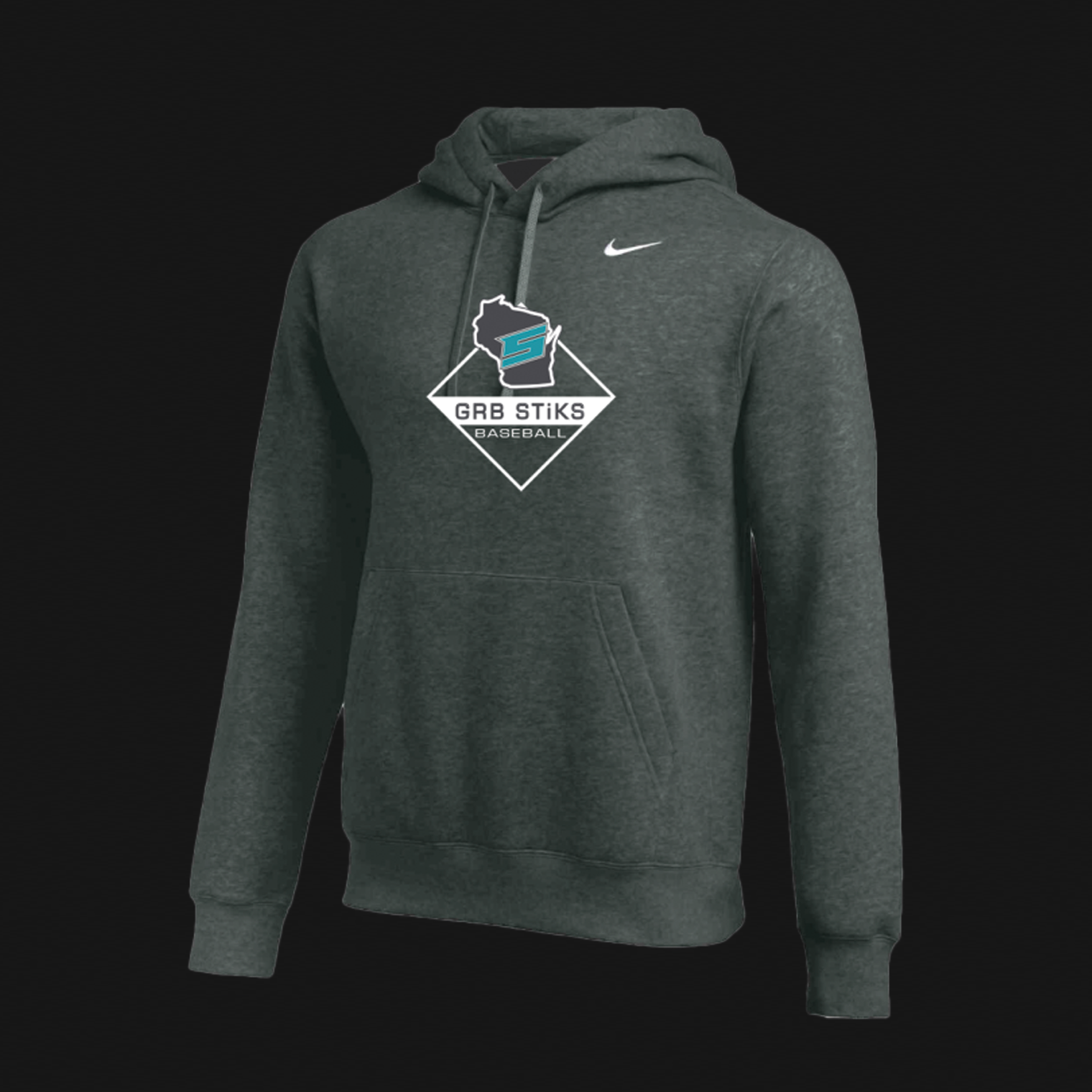 Nike Anthracite Therma Hoodie- STiKS Diamond Logo