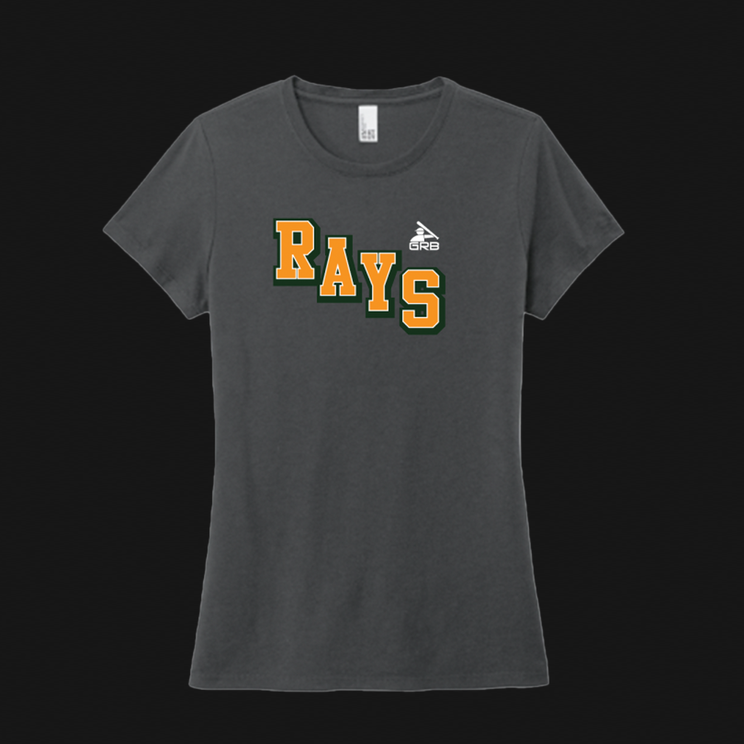 Women's Grey Cotton T-Shirt- Rays Block Text Logo