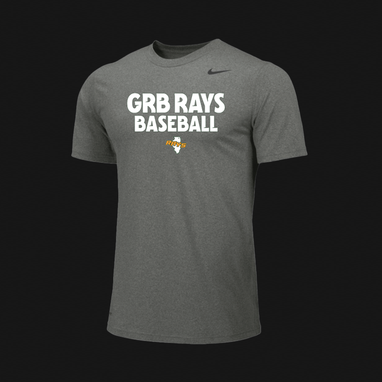 Nike Carbon Heather T-Shirt- Rays IL Logo 60