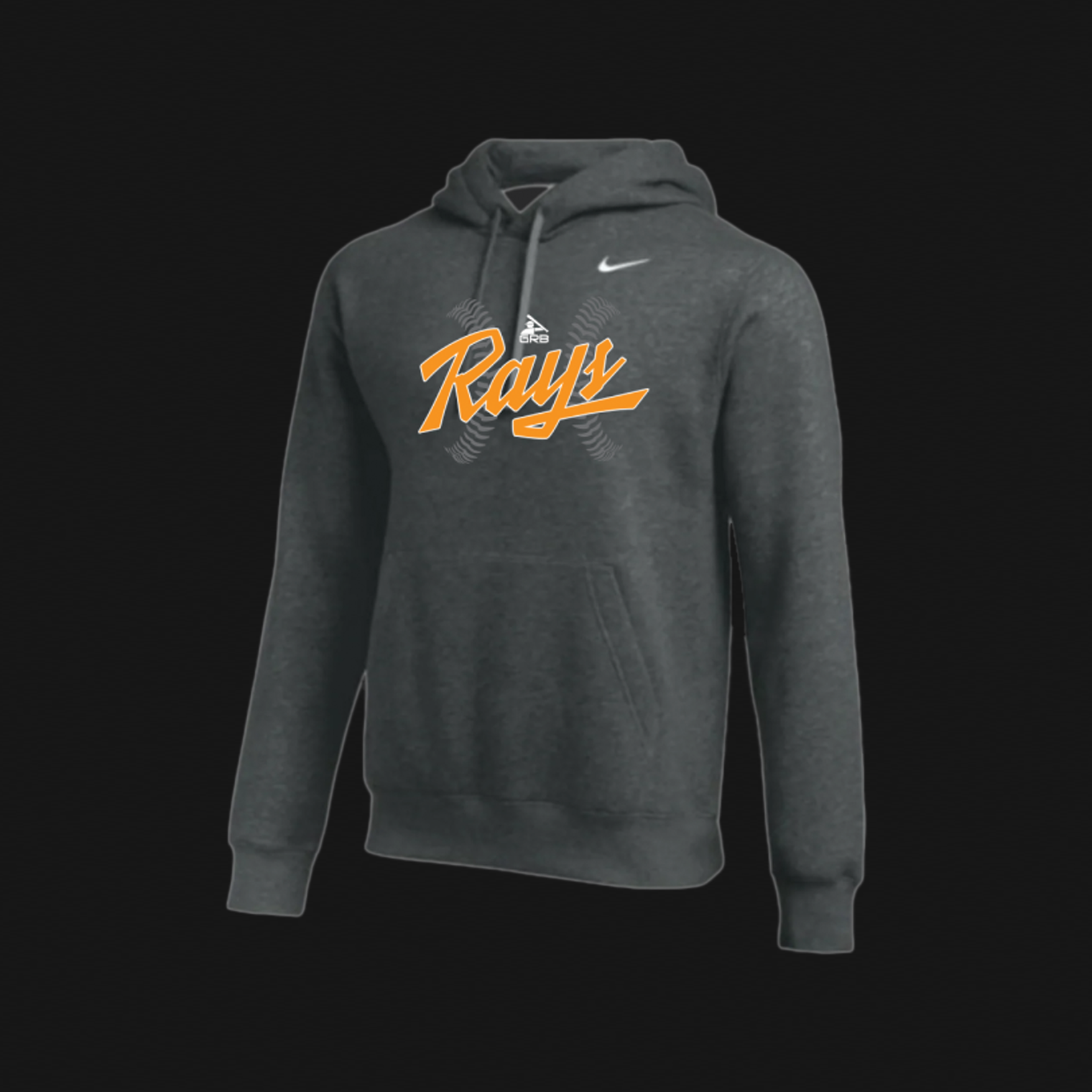Nike Youth Anthracite Grey Hoodie- Rays Logo 59