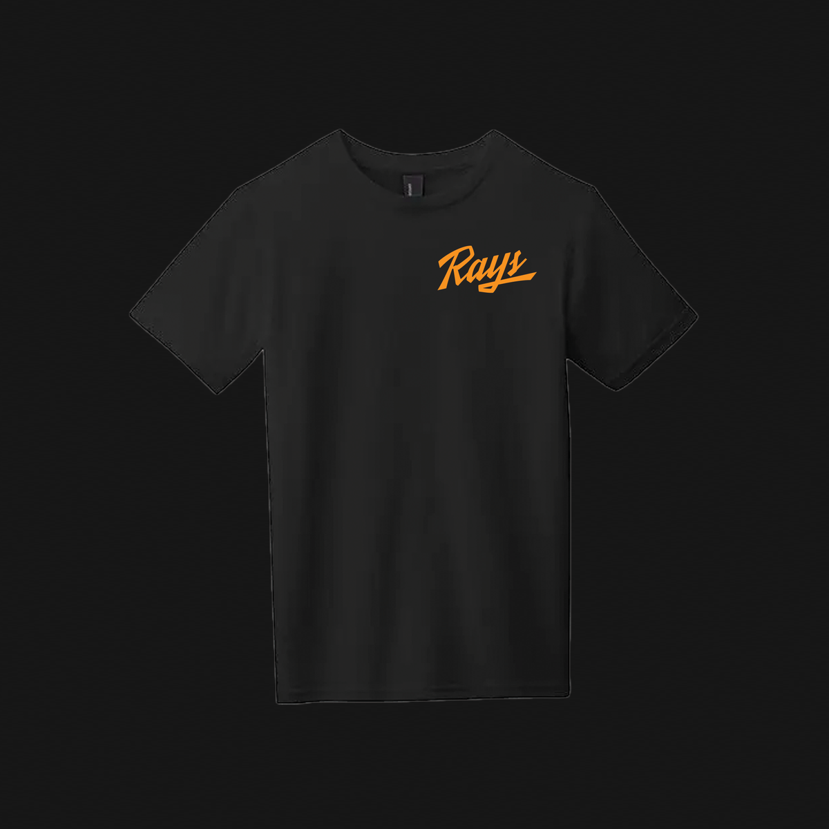 Women's Black Cotton T-Shirt - Rays Logo 72