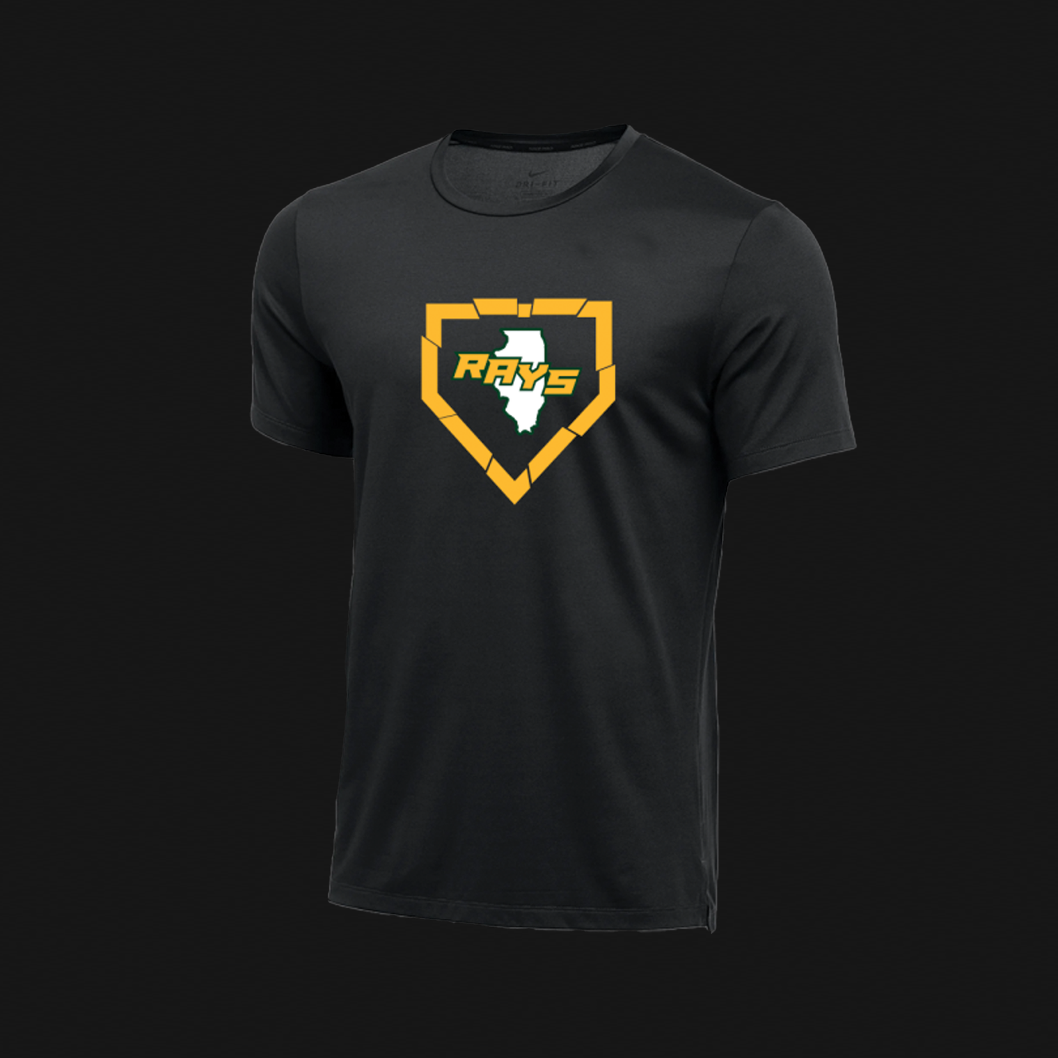 BSN Youth Black T-Shirt- Rays IL Logo 229