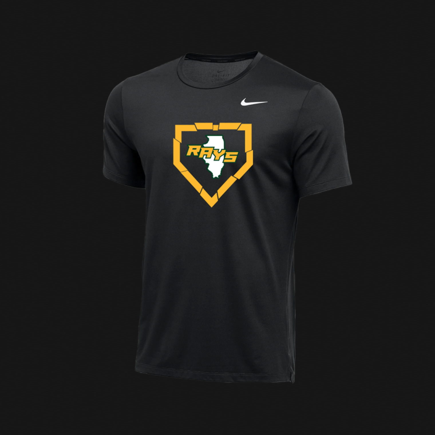 Nike Black T-Shirt- Rays IL Logo 229