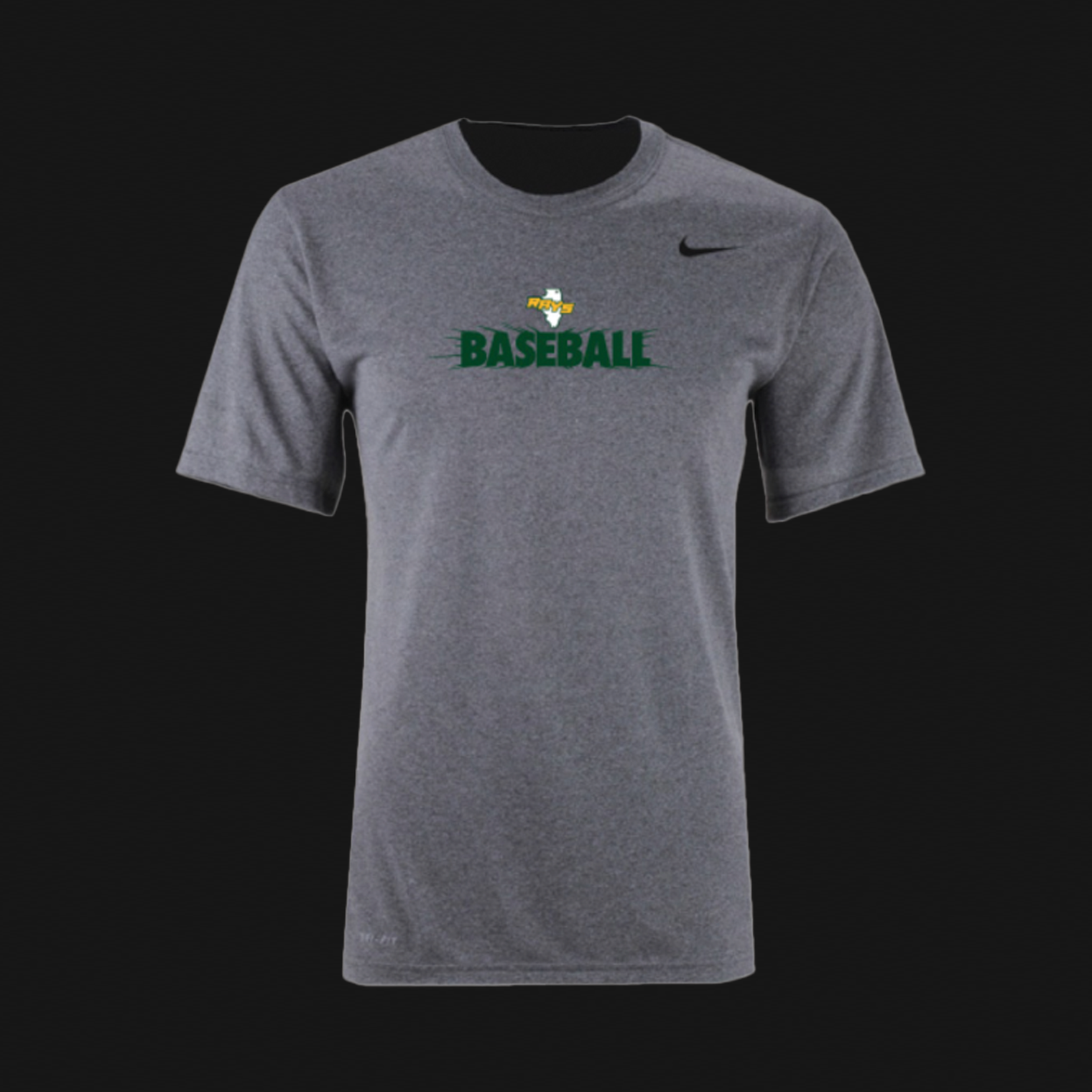 Nike Carbon Heather T-Shirt- Rays IL Logo 155