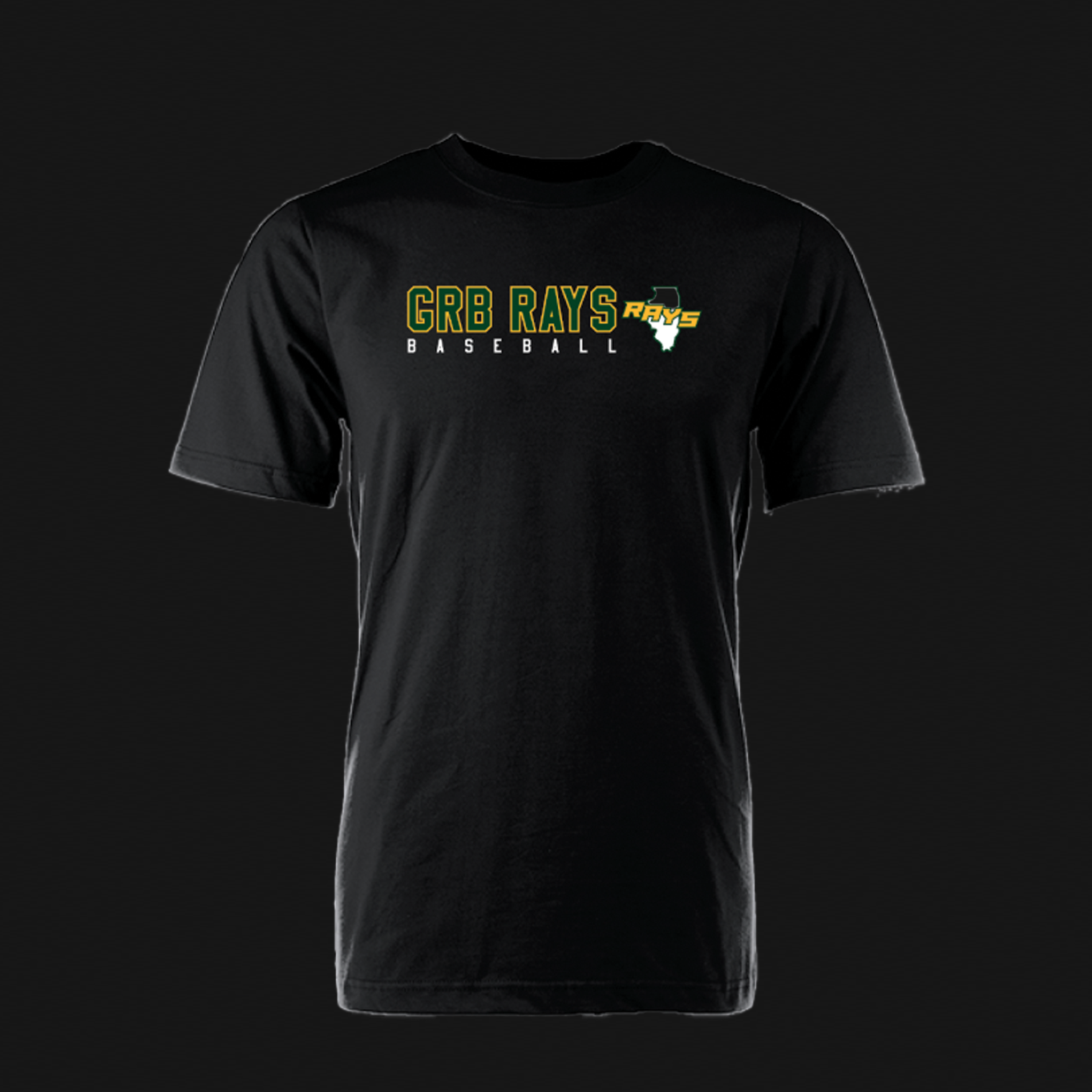 BSN Youth Black T-Shirt- Rays IL Logo 62