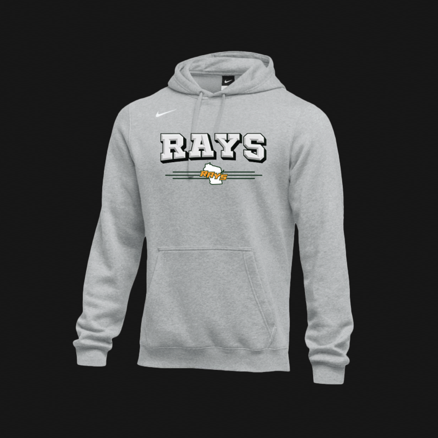 Nike Grey Cotton Hoodie- Rays WI Logo 55