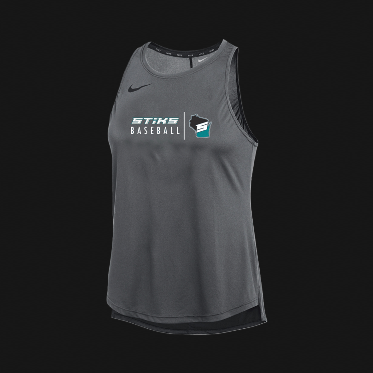 Nike Women's Grey Tank Top- STiKS Logo 304