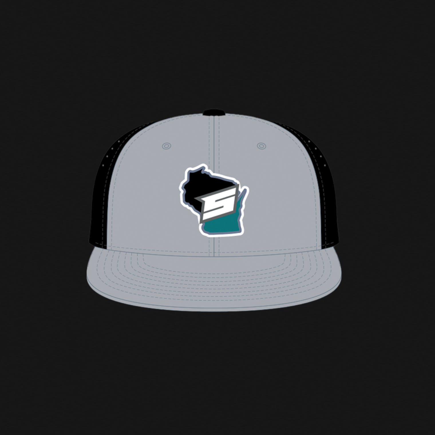 Black/Grey Fitted Hat - STiKS Logo