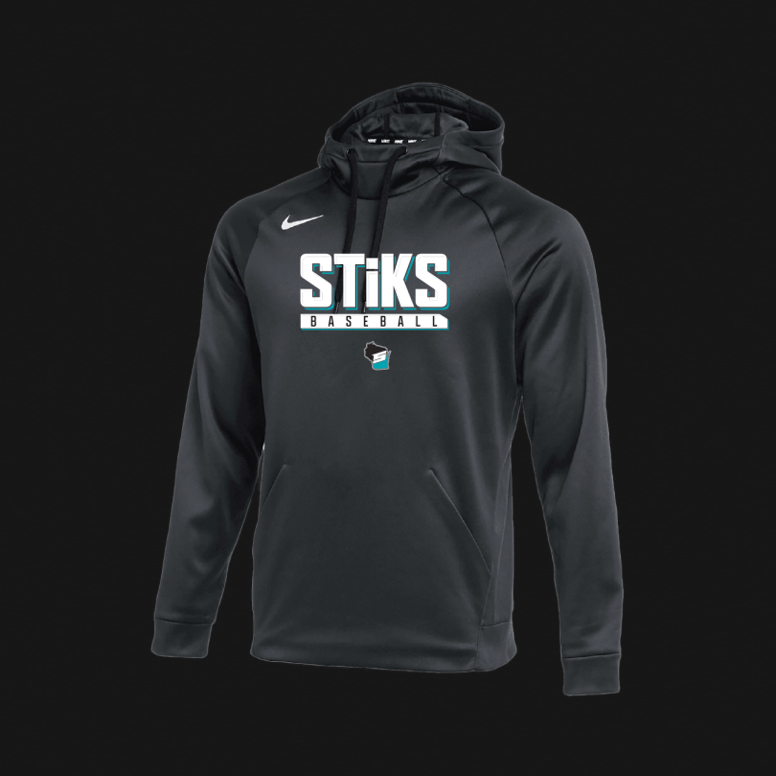 Nike Anthracite Therma Hoodie- STiKS Logo 57