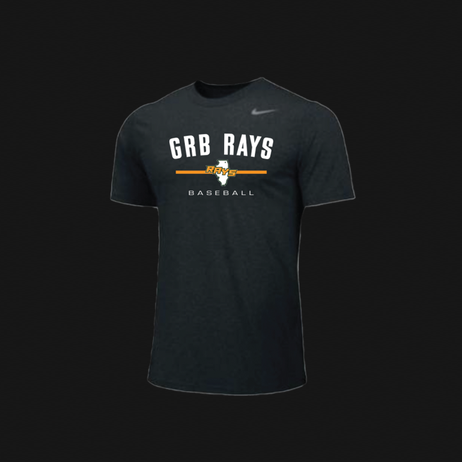 Nike Youth Black T-Shirt- Rays IL Logo 54