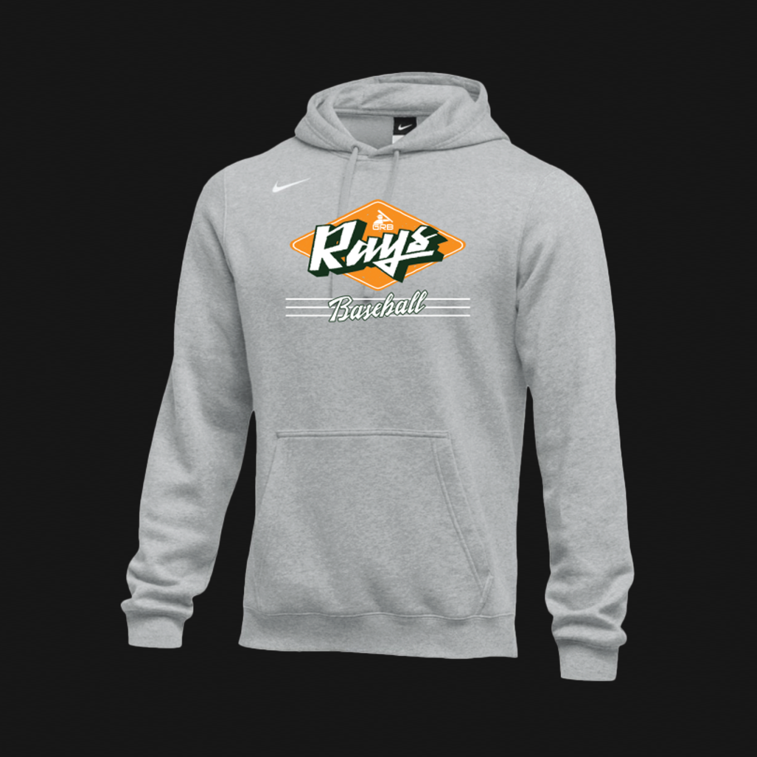 Nike Grey Cotton Hoodie- Rays Logo 64