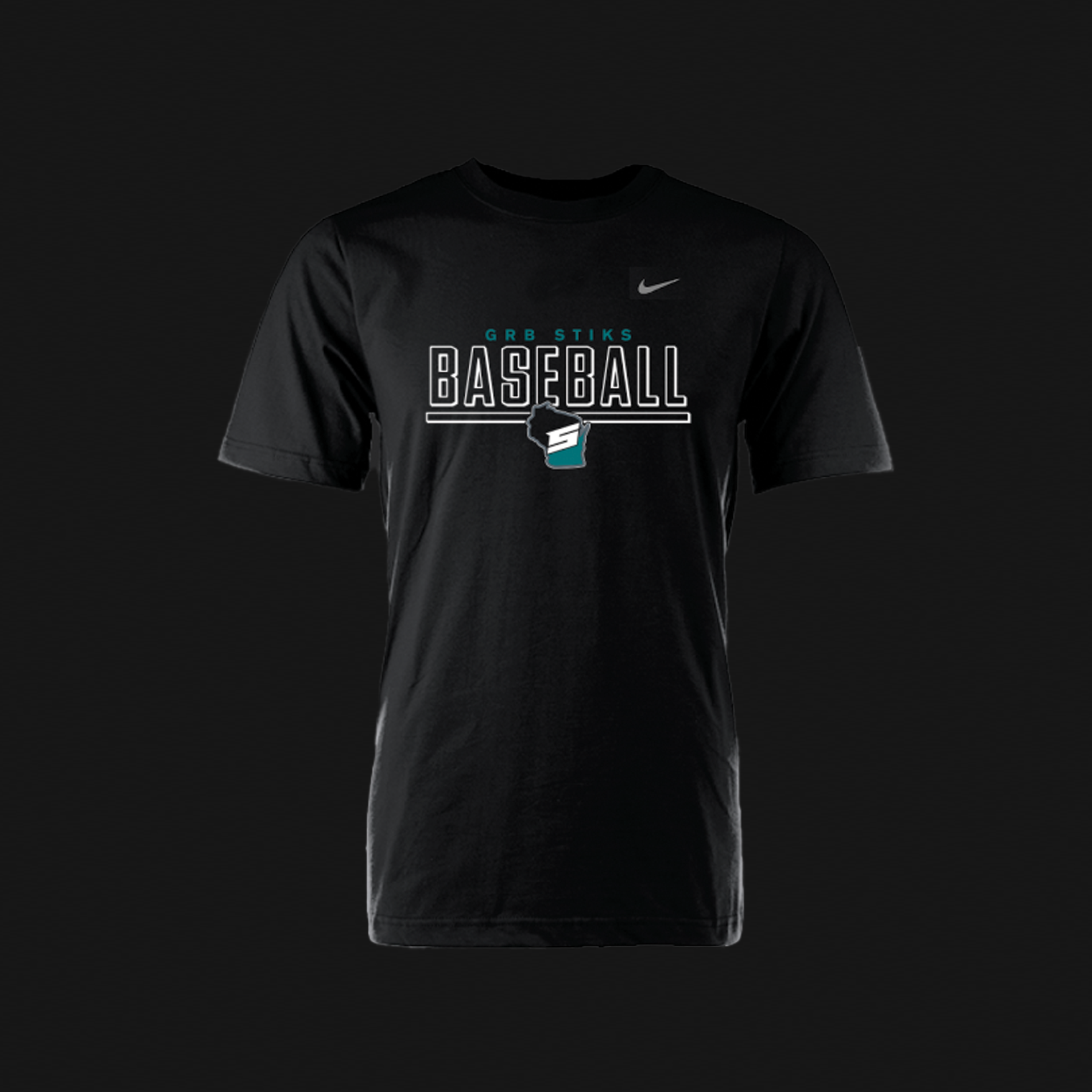 Nike Black T-Shirt- STiKS Logo 277