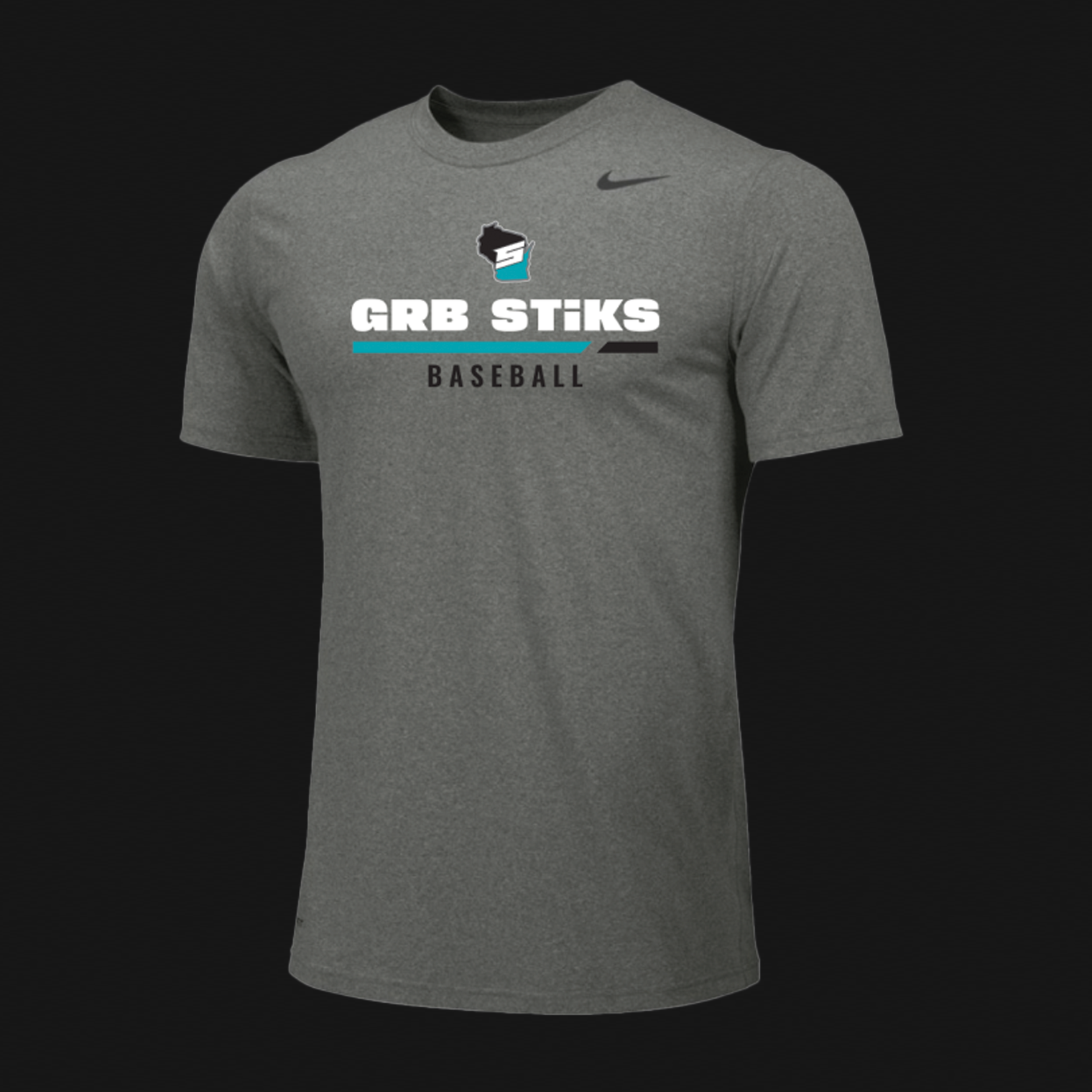 Nike Carbon Heather T-Shirt- STiKS Text Logo