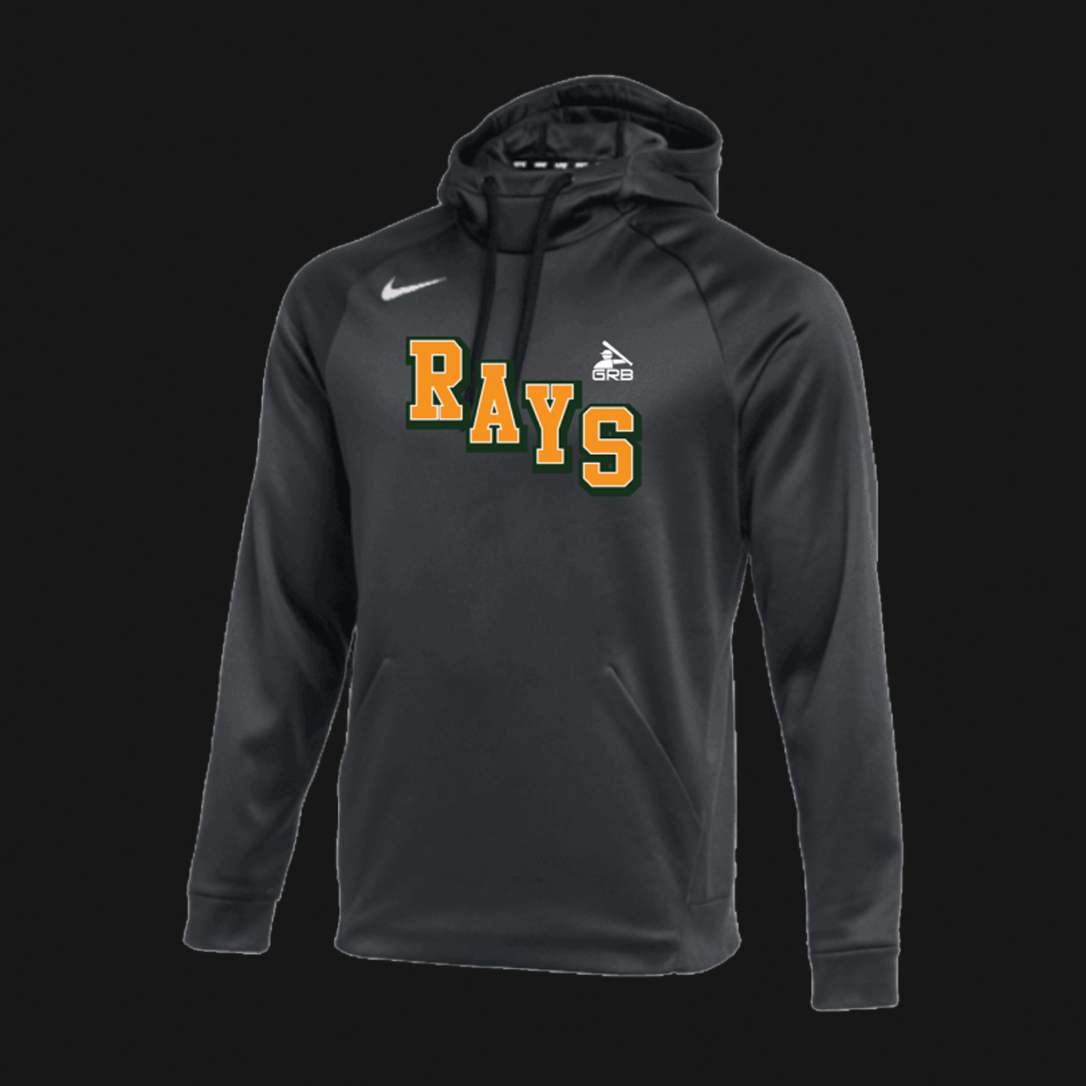 Nike Anthracite Therma Hoodie- Rays Block Text Logo