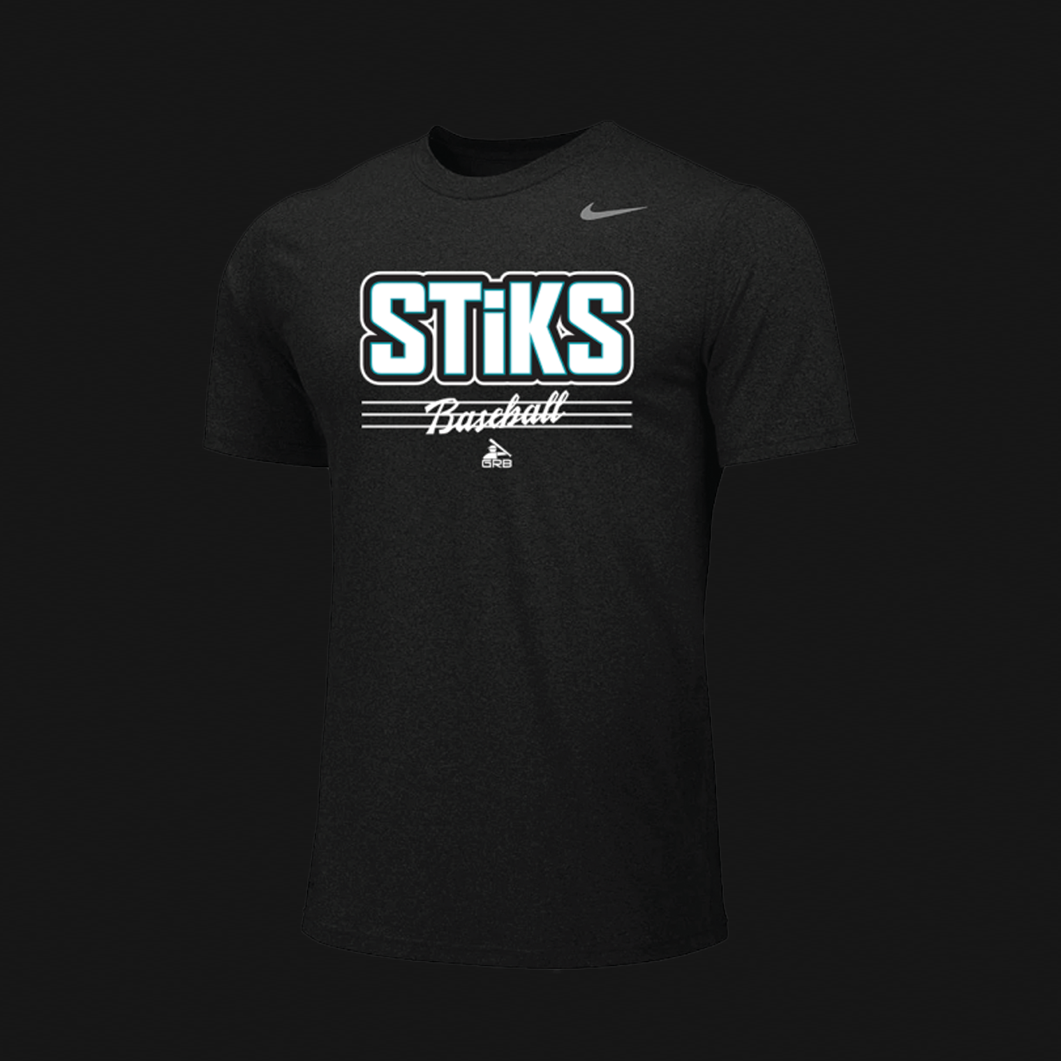 Nike Black T-Shirt- STiKS Logo 62