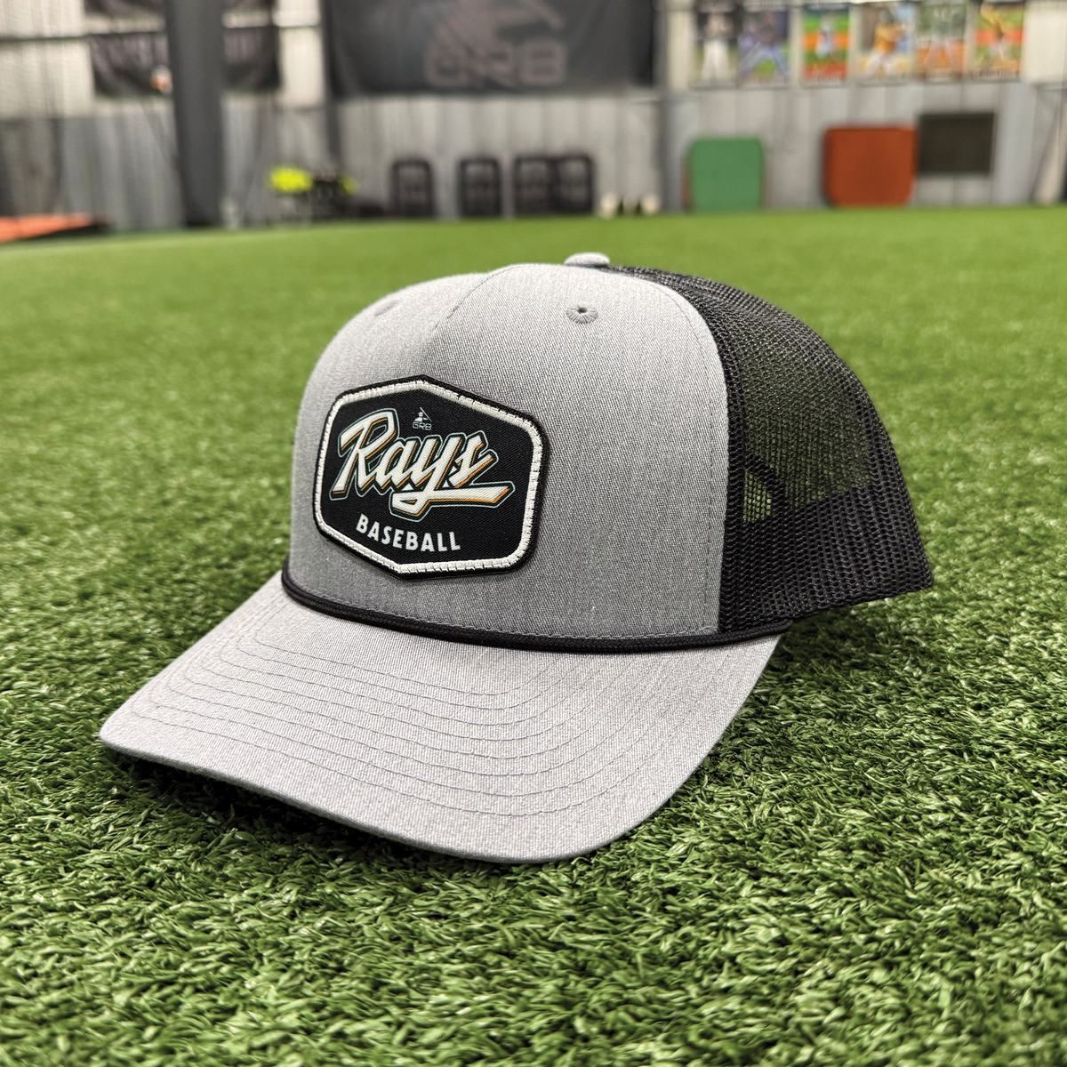 Grey/Black Snapback Hat - Rays Script Patch