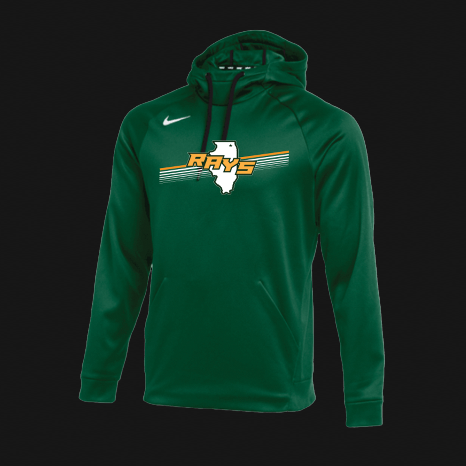 Nike Green Therma Hoodie- Rays IL Line Logo