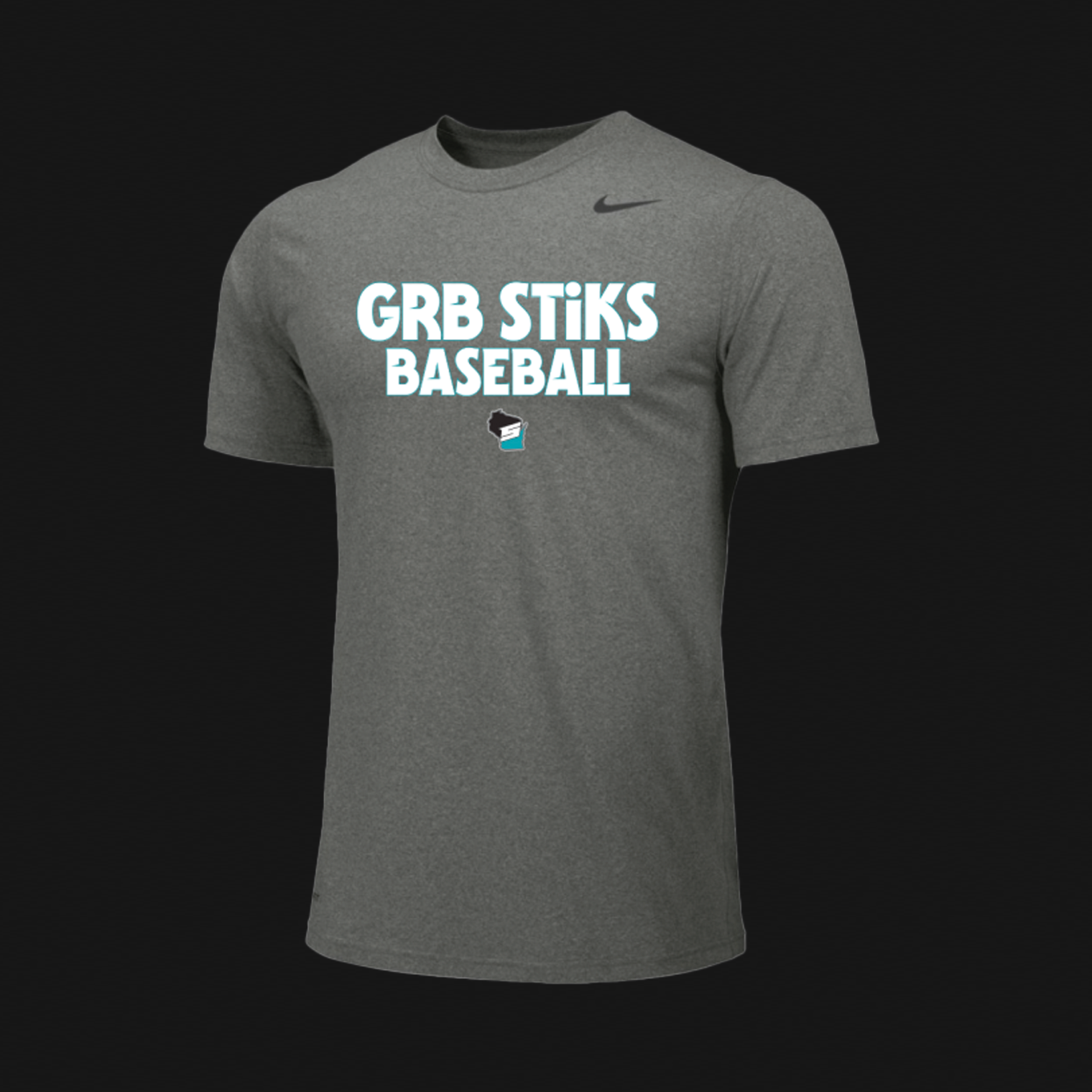 Nike Carbon Heather T-Shirt- STiKS Logo 60