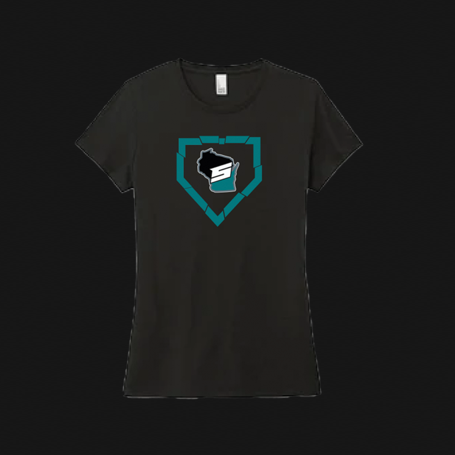 Women's Black Cotton T-Shirt- STiKS Logo 229