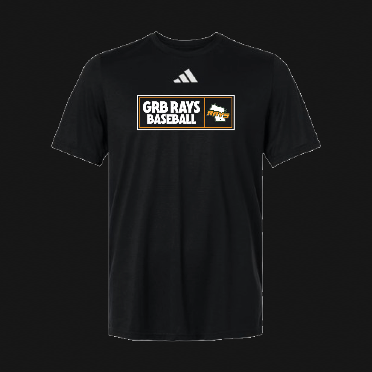 Adidas Youth Black T-Shirt - Rays WI Logo 66