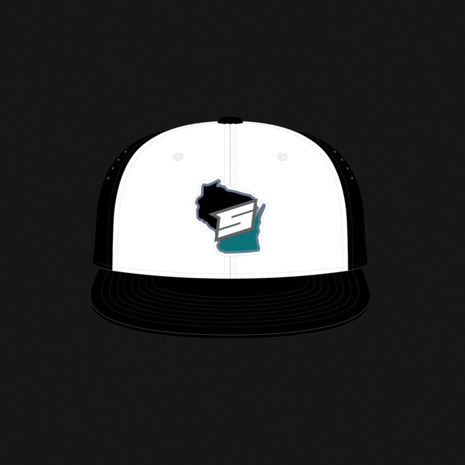 Black/White Fitted Hat - STiKS Logo