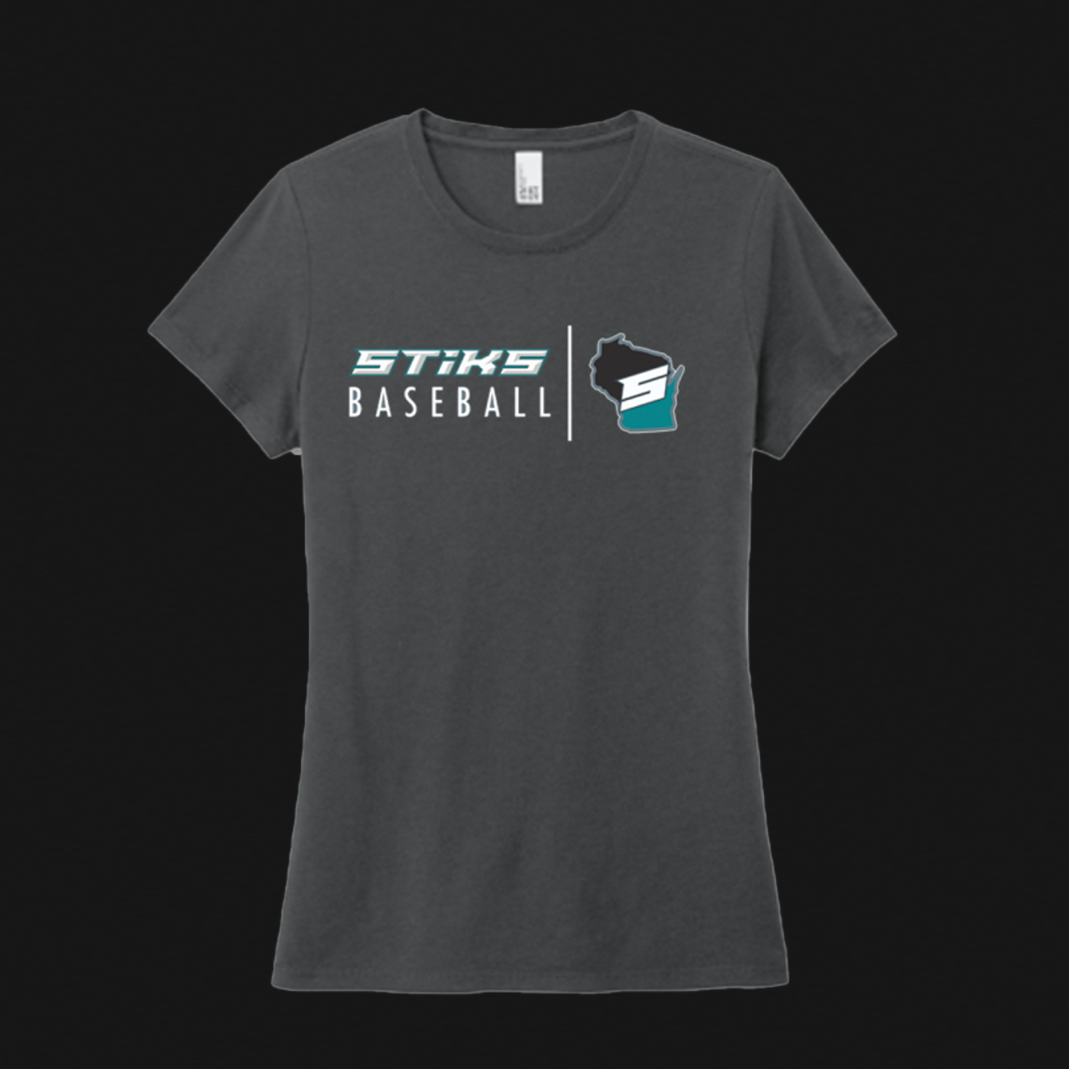 Women's Grey Cotton T-Shirt- STiKS Logo 304