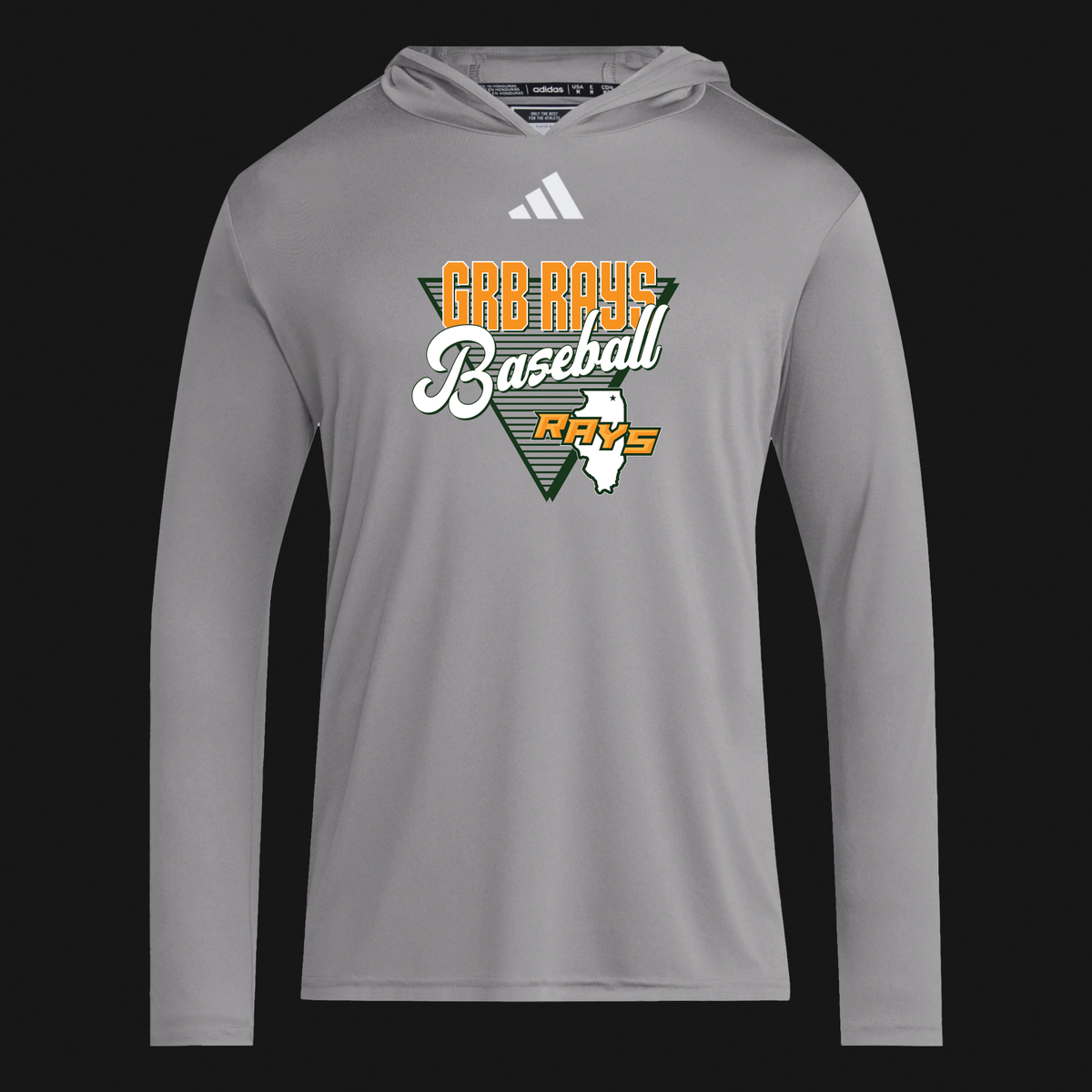 Adidas Grey Lightweight Hoodie - Rays IL Logo 67