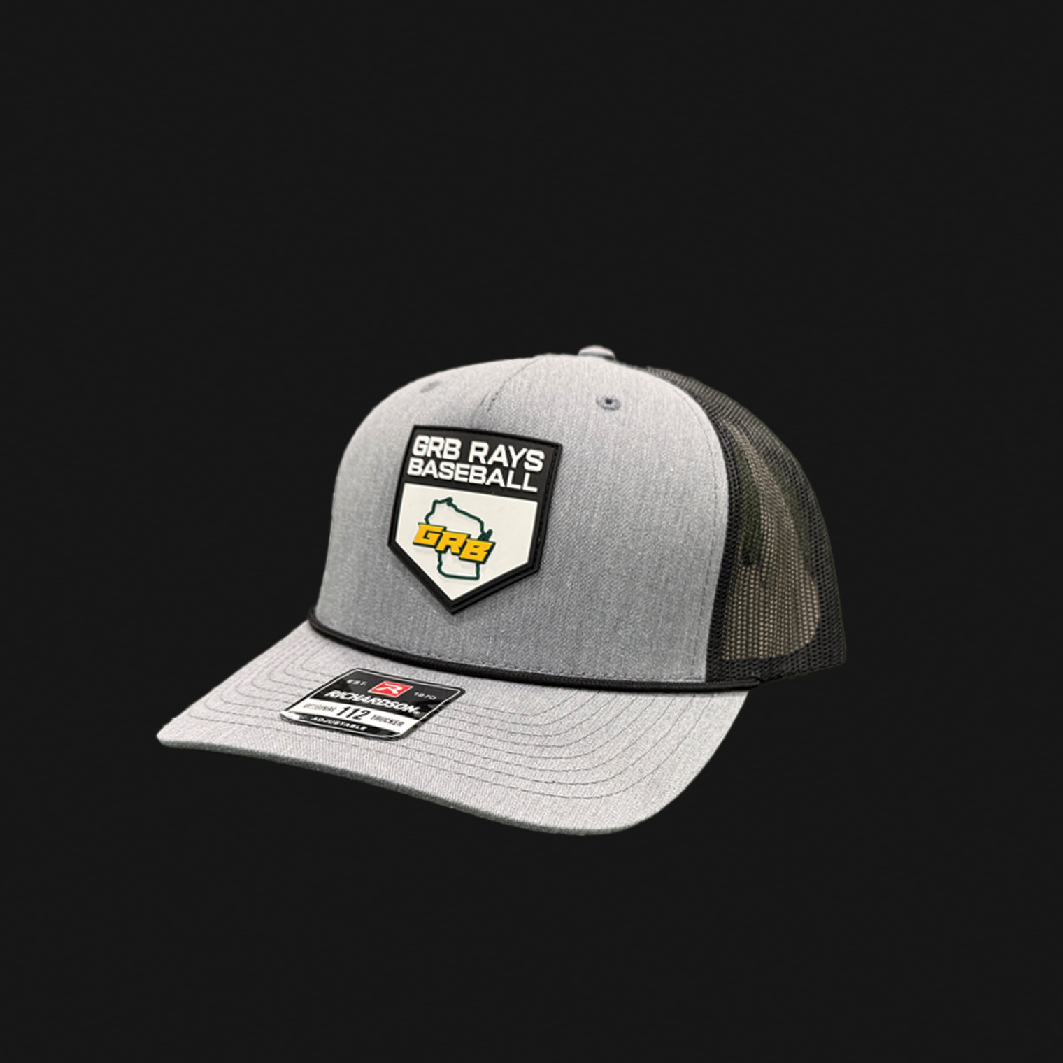 Grey/Black Snapback Hat - Rays WI Plate Patch