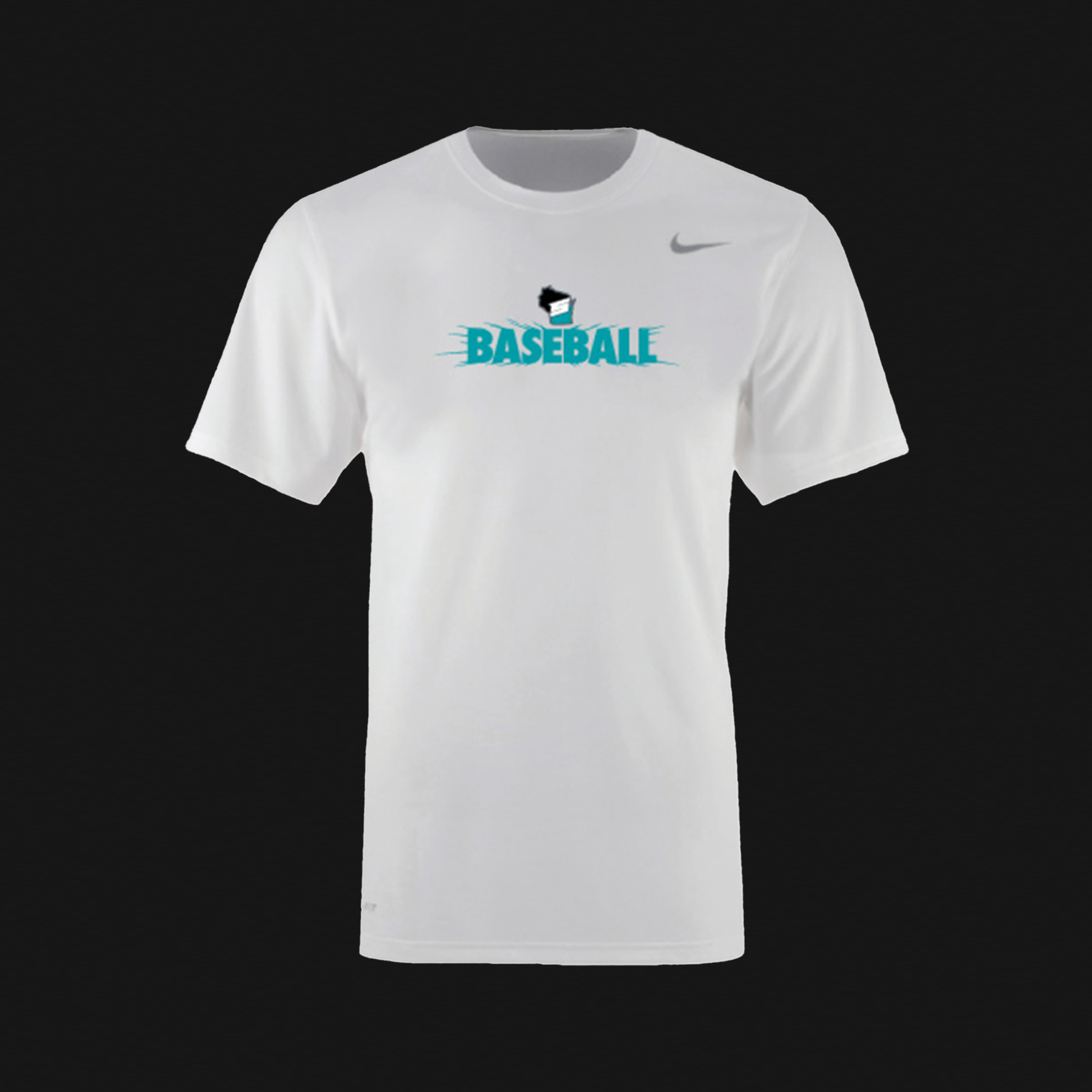 Nike White T-Shirt- STiKS Logo 155