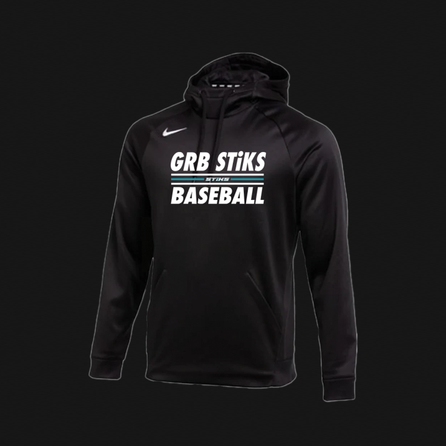 Nike Black Therma Hoodie- STiKS Logo 195
