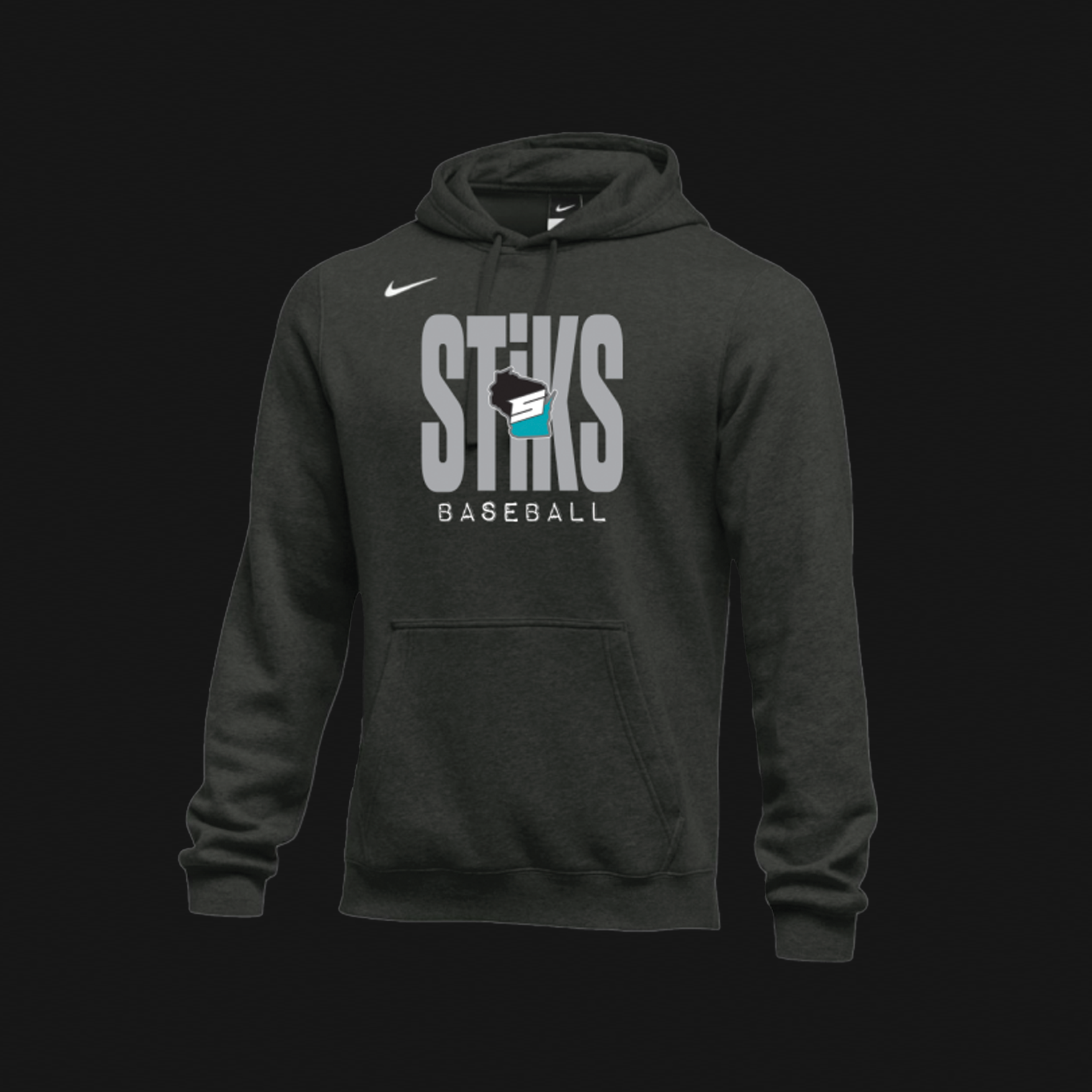 Nike Black Therma Hoodie- STiKS Logo 280
