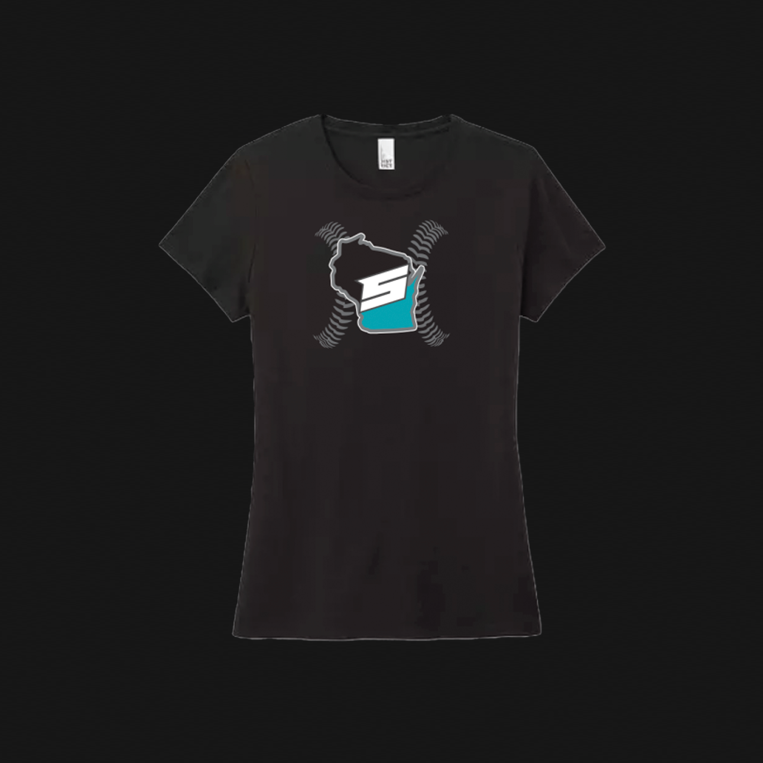 Women's Black Cotton T-Shirt- STiKS Logo 59