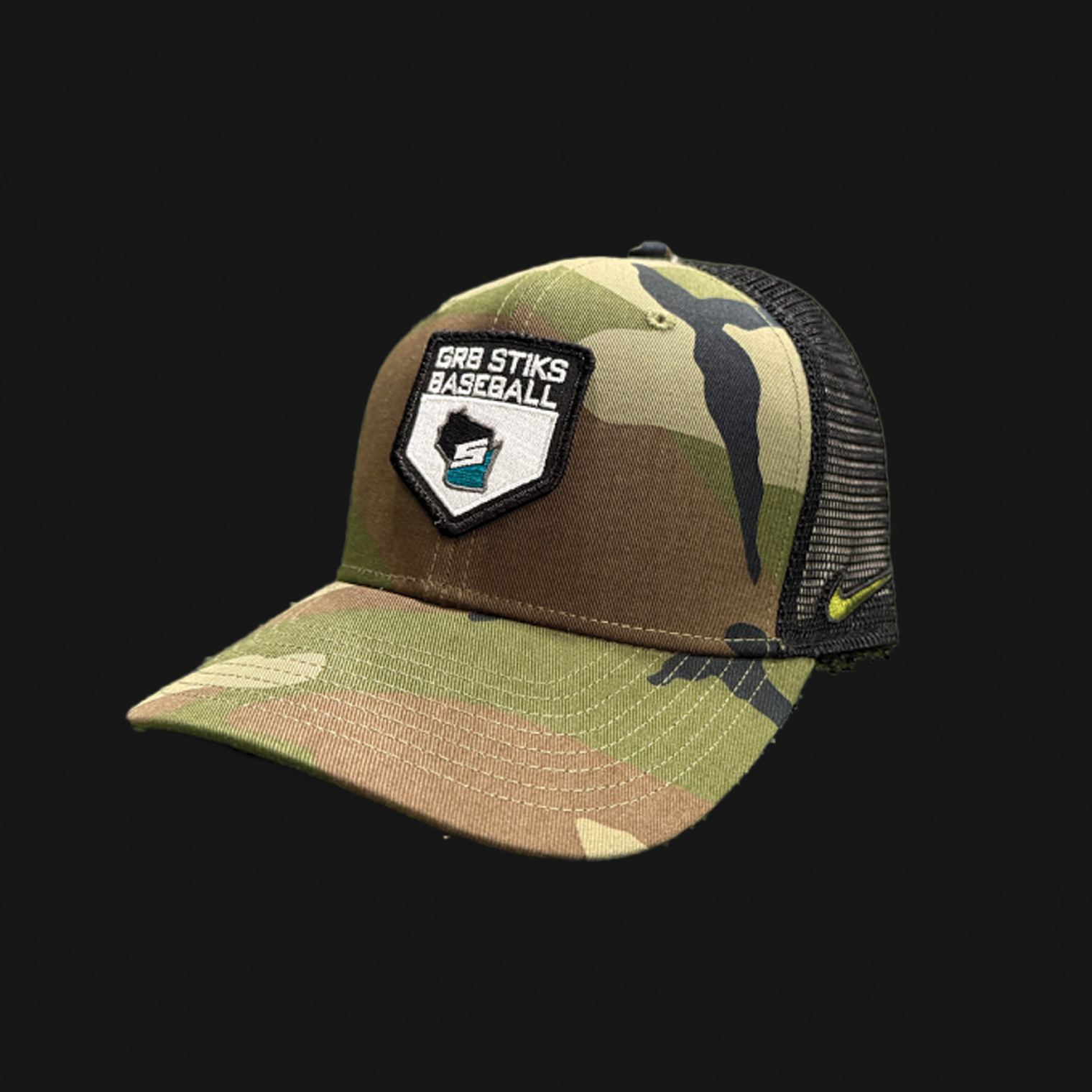 Nike Camo/Black Snapback Hat - STiKS Plate Patch